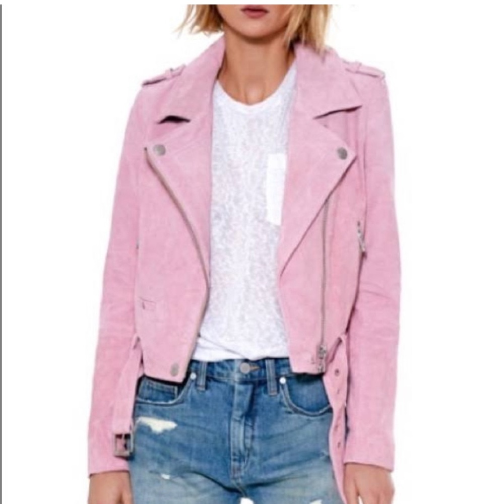 Blank NYC pink suede jacket